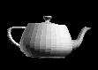 illustration of a teapot by using flat shading