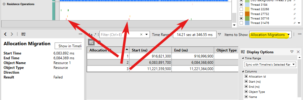 Viewing allocation migrations