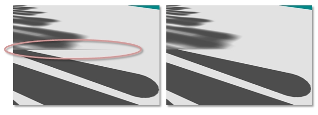 seams on cascade borders due to anisotropic filtering with divergent flow control