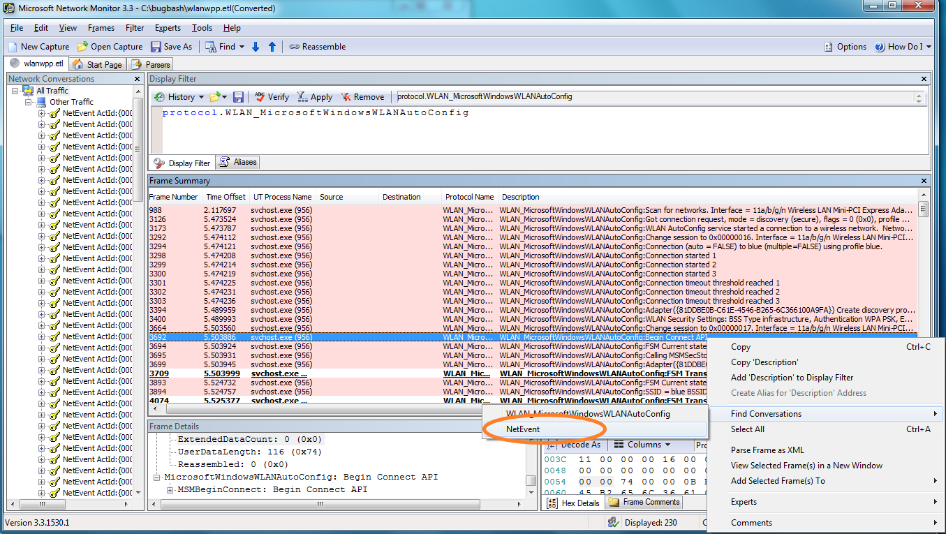 troubleshooting wireless lan connections using network monitor (2)