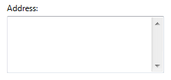 Screen shot of an Address text box 