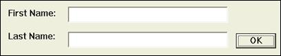 illustration of a simple form for entering first and last name