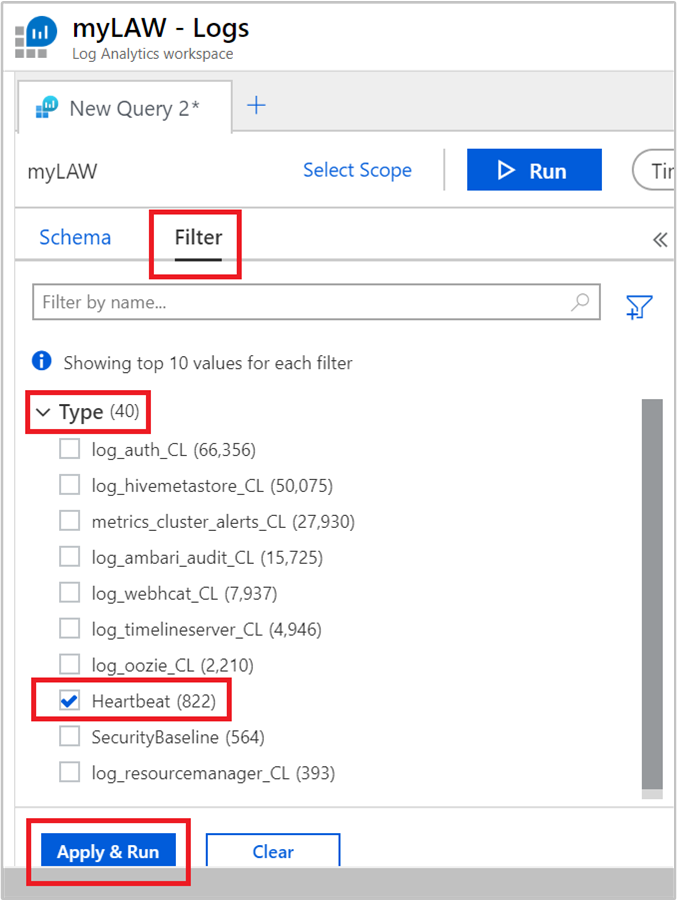 Log Analytics busca métricas específicas.