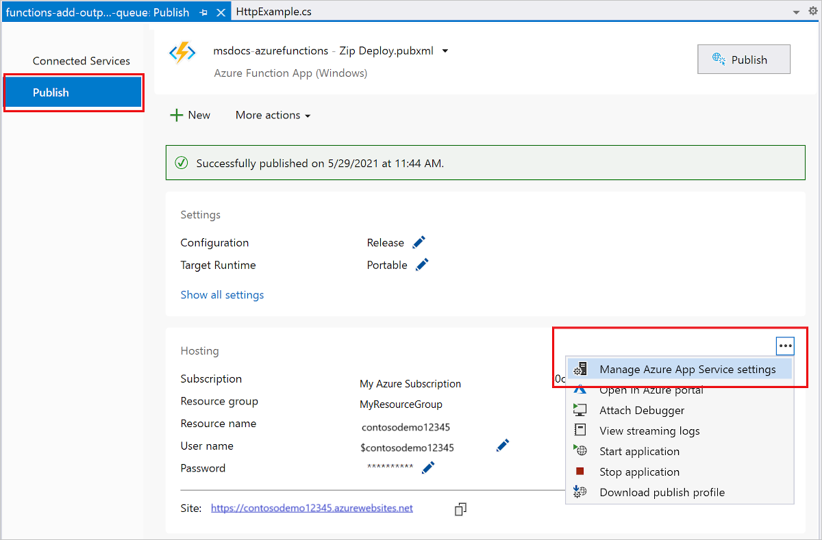 Edición de la configuración de la aplicación