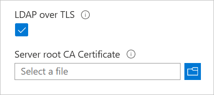 Captura de pantalla que muestra la opción LDAP sobre TLS