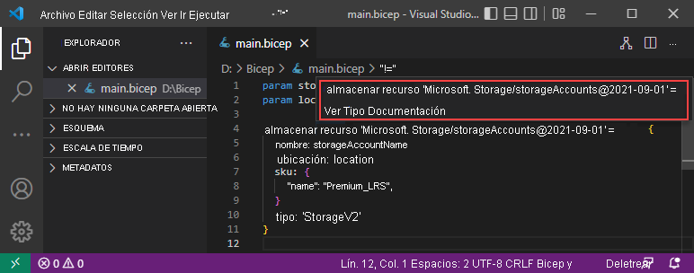 Captura de pantalla de la opción Ver documentación en Visual Studio Code.