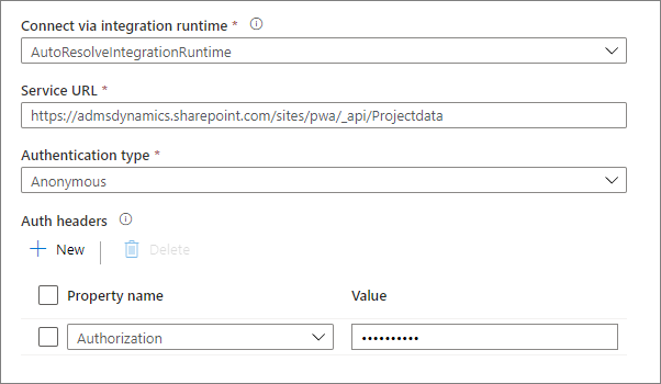 Creación del servicio vinculado de OData