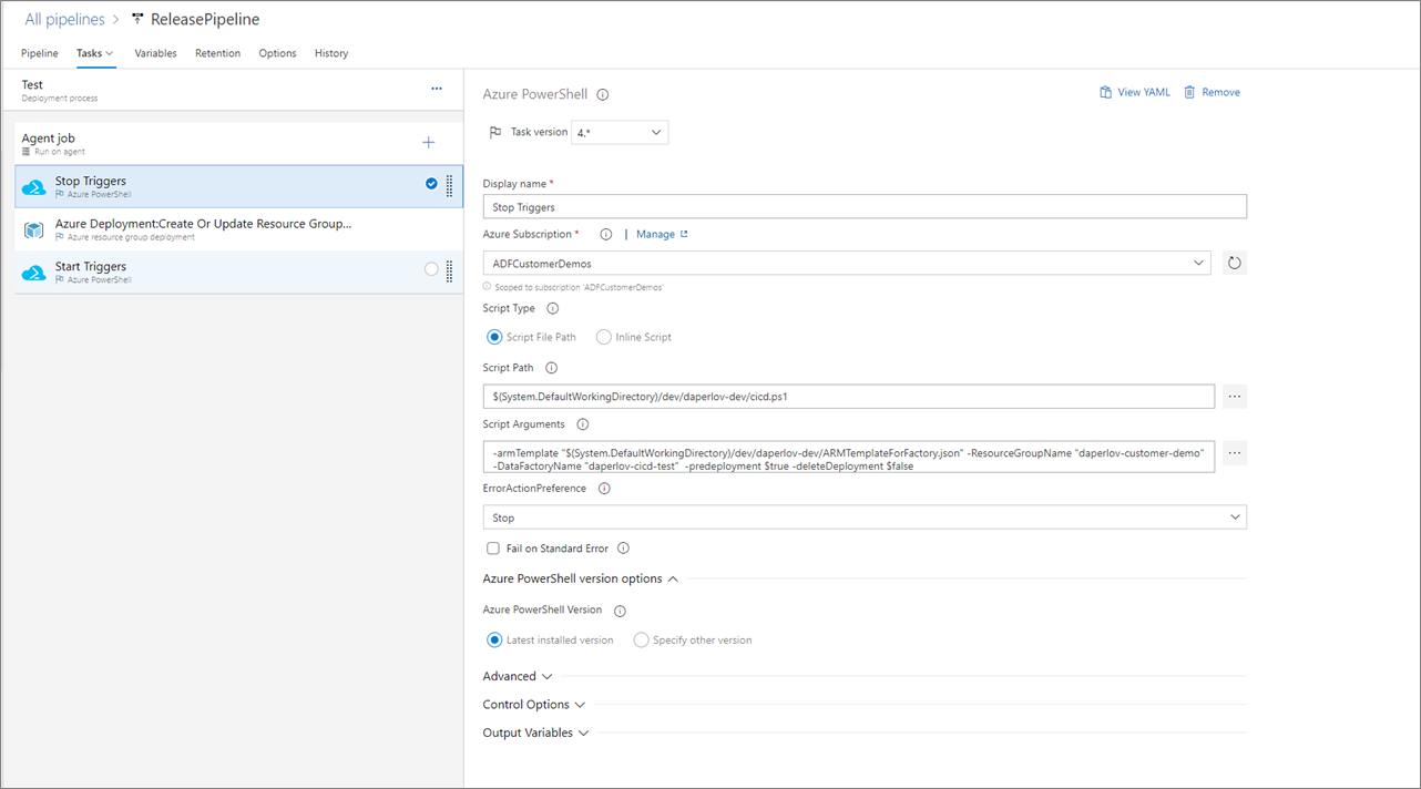 Tarea de Azure PowerShell