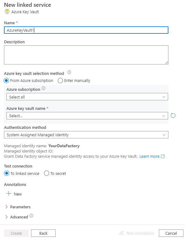 Configuración de Azure Key Vault