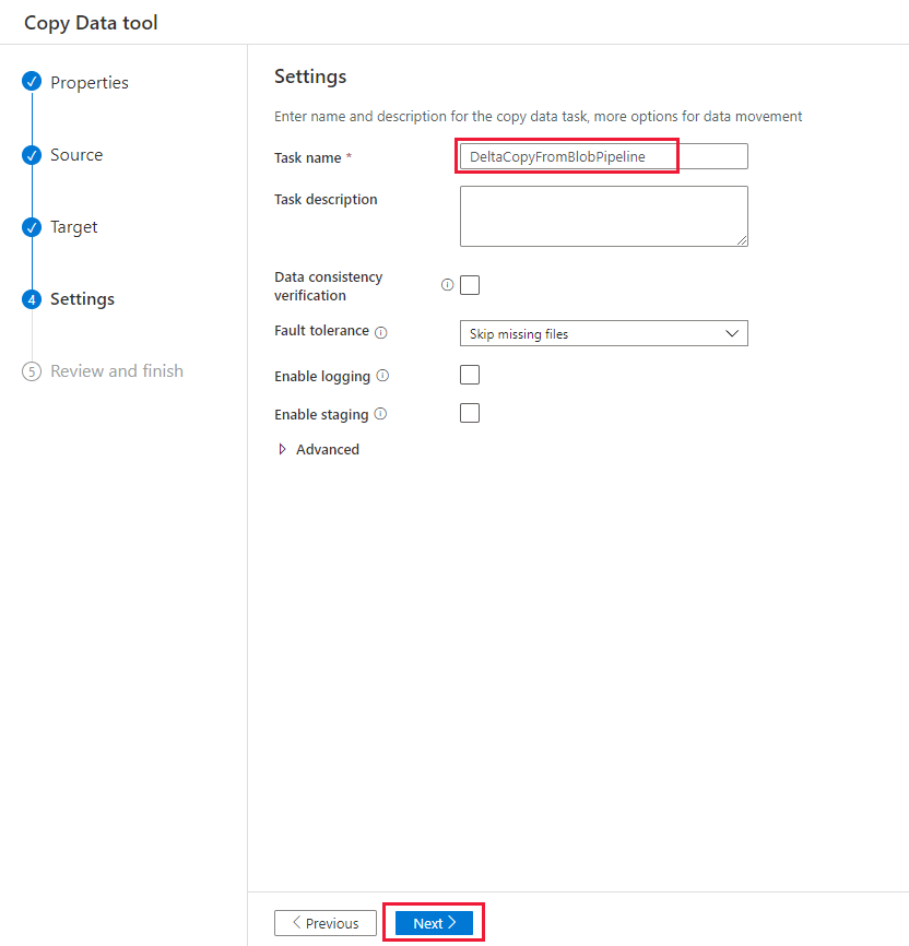 Captura de pantalla que muestra la página de configuración