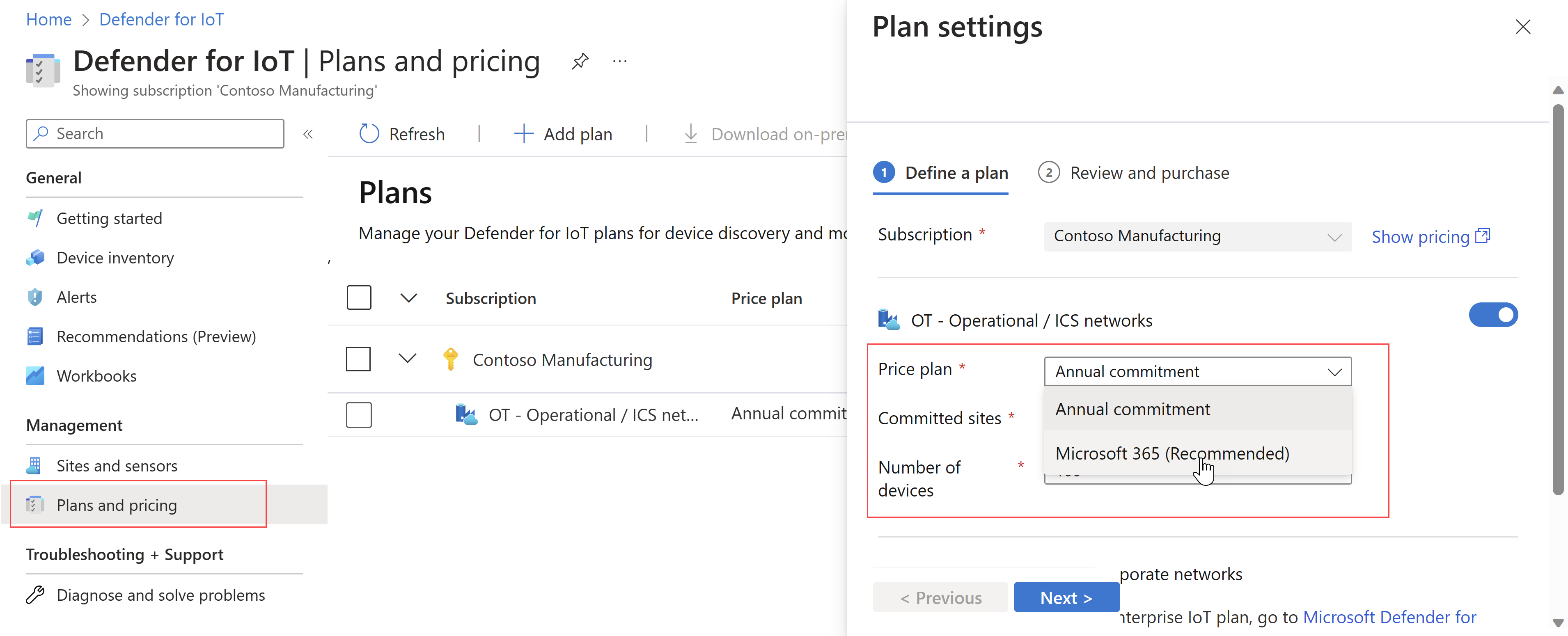 Captura de pantalla de la actualización del plan de precios a Microsoft 365.