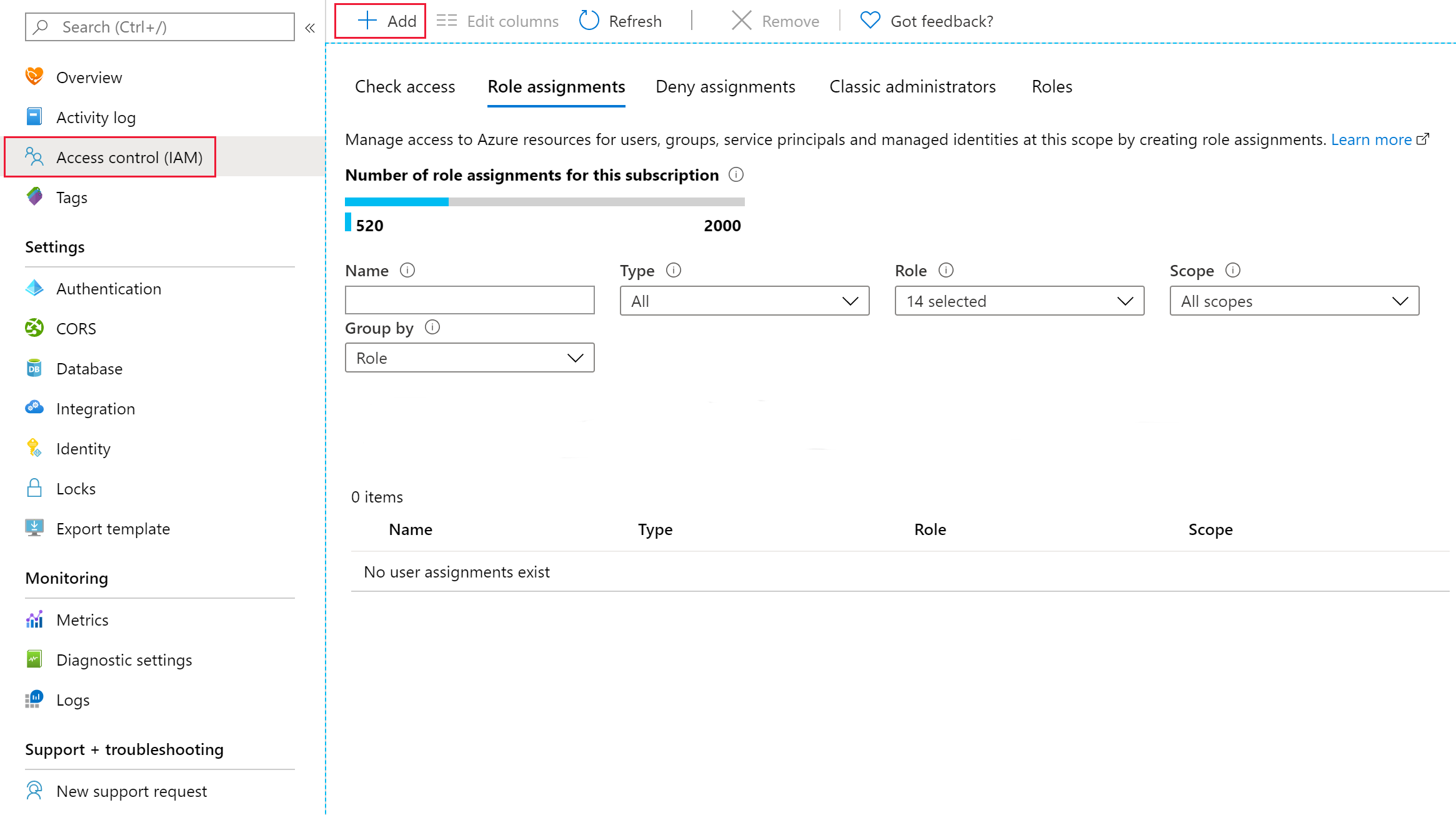 Agregar asignación de roles de Azure