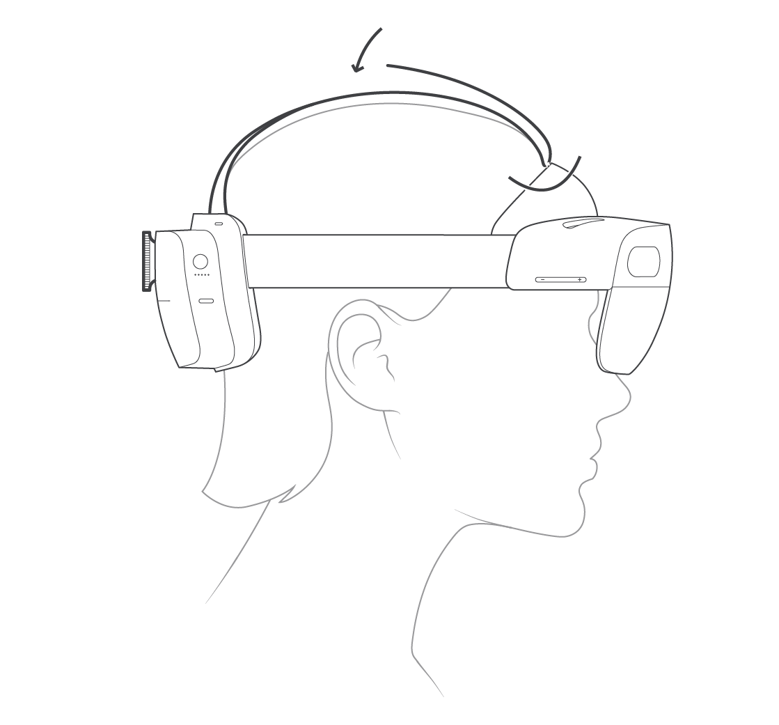 Ajuste y regulación de HoloLens 2.