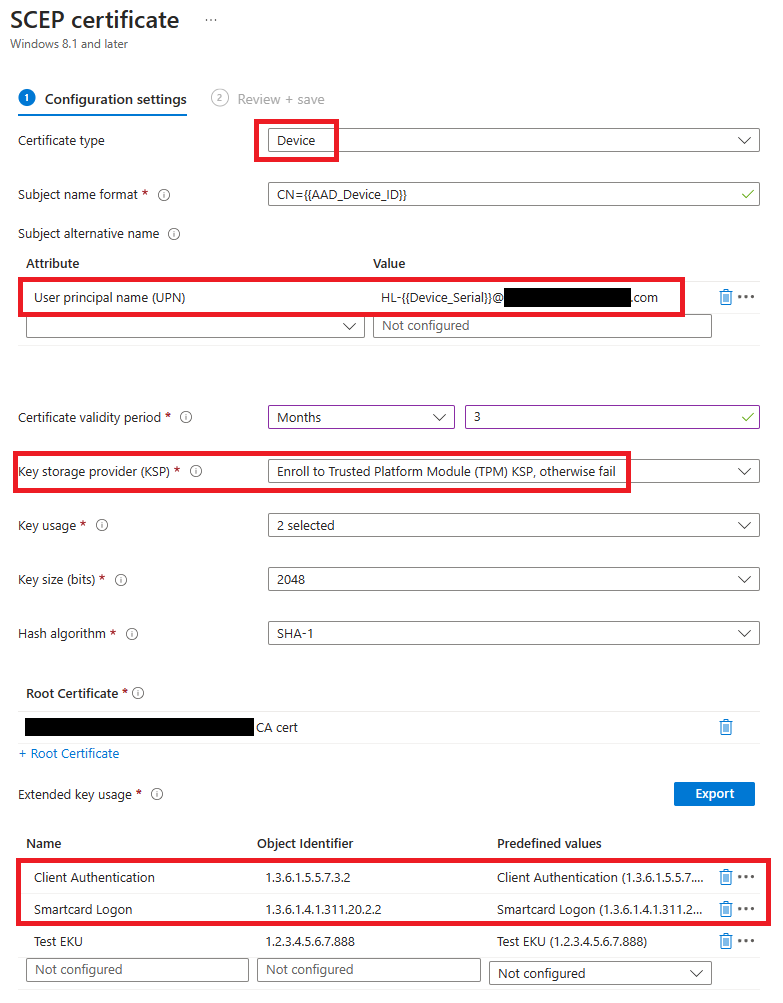 Ejemplo de configuración de SCEP