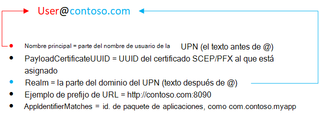 Atributo sso de nombre de usuario de iOS/iPadOS en Microsoft Intune