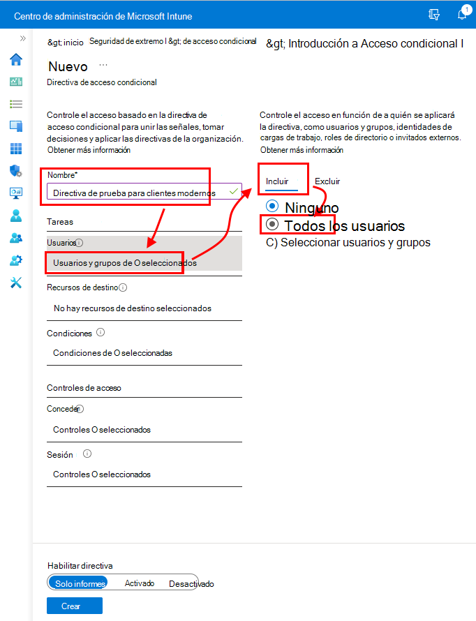 Comience la configuración de la directiva de acceso condicional.