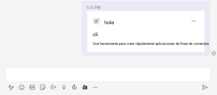 Captura de pantalla que muestra el resultado de la búsqueda enviado en un chat.