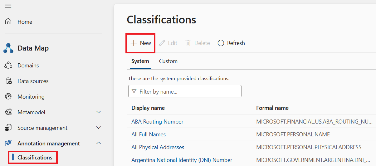 Nueva clasificación