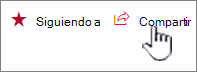 Haga clic en el botón de compartir para enviar invitaciones a nuevos miembros