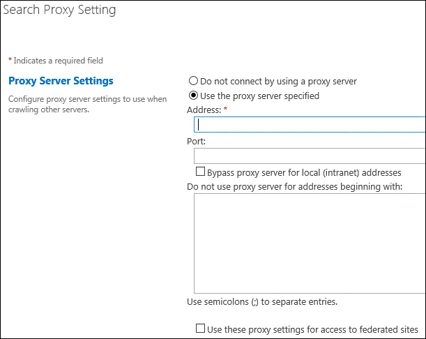 Cuadro de diálogo Buscar configuración de proxy