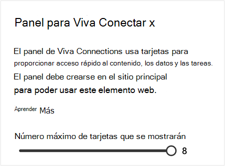 Pantalla que muestra la opción con la que puede definir el recuento de las tarjetas que se mostrarán.