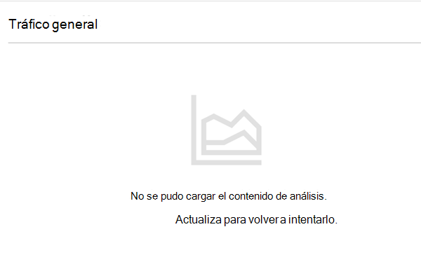 Captura de pantalla que muestra un error general cuando hay un problema al generar un informe.