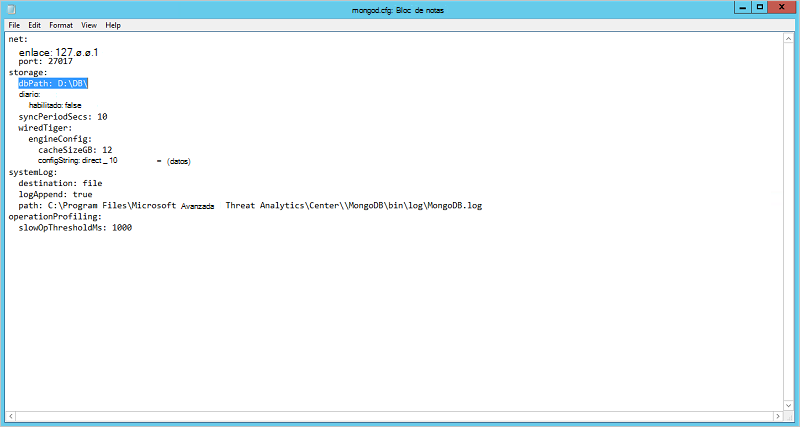 Modifique la imagen de configuración de MongoDB.