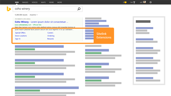 Extensión de anuncio Sitelink Extensión