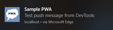 Push a notification from DevTools