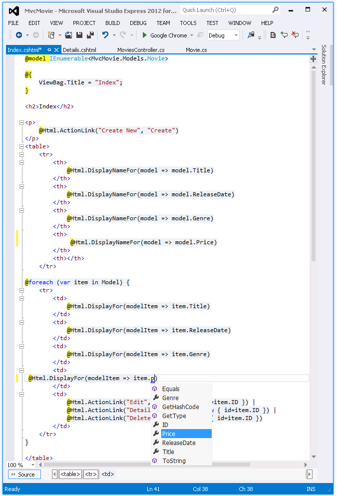 ModelIntelliSense