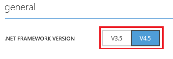 Configuración de .NET Framework versión 4.5