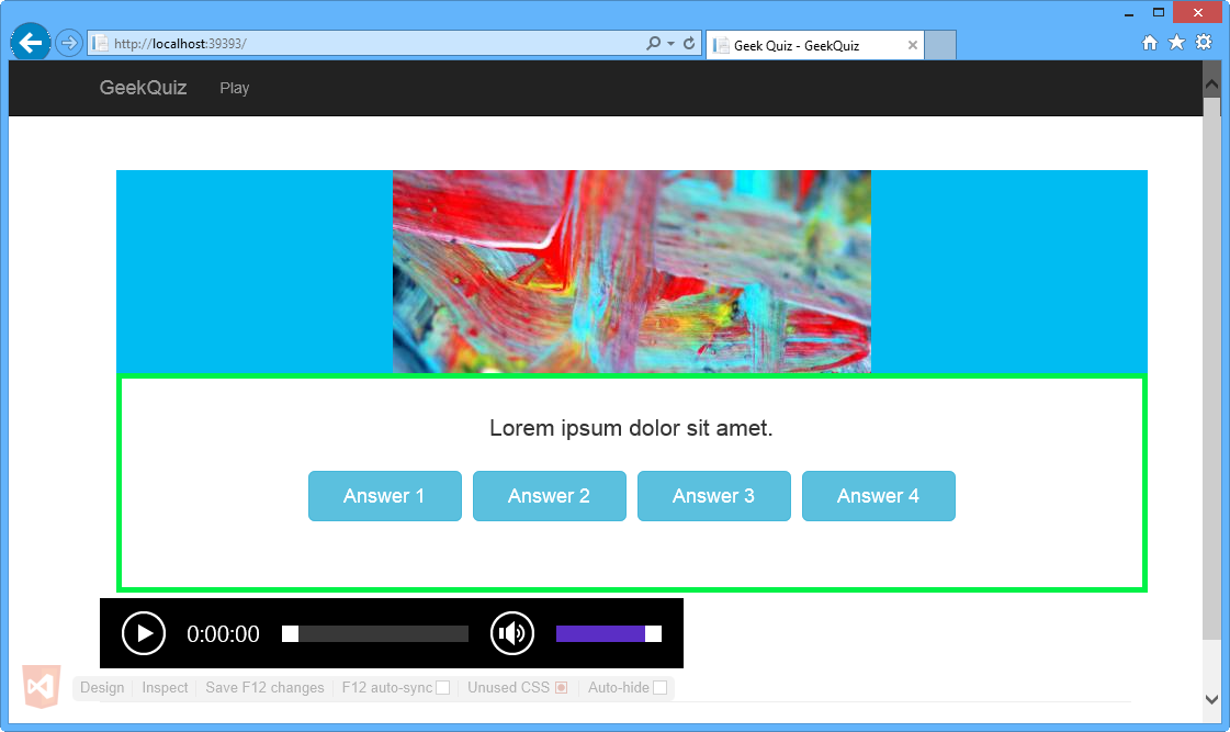 Audio player in Internet Explorer