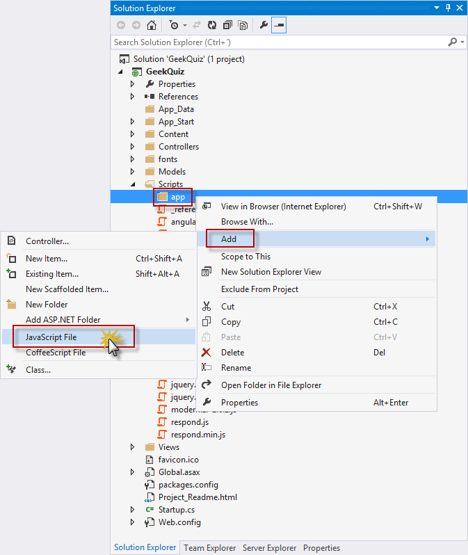 Creating a new JavaScript file