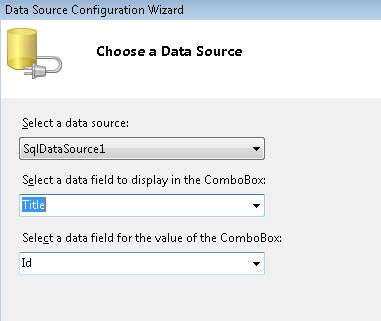 Choosing the data text and value fields