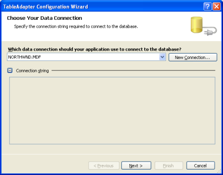 Elegir la base de datos Northwind en la lista desplegable