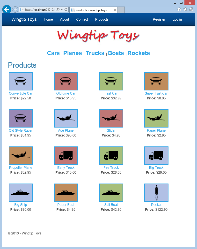 Wingtip Toys - Productos