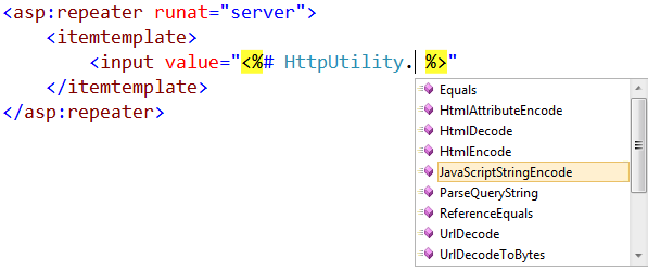 Captura de pantalla que muestra la codificación de cadena de script de Java seleccionada.