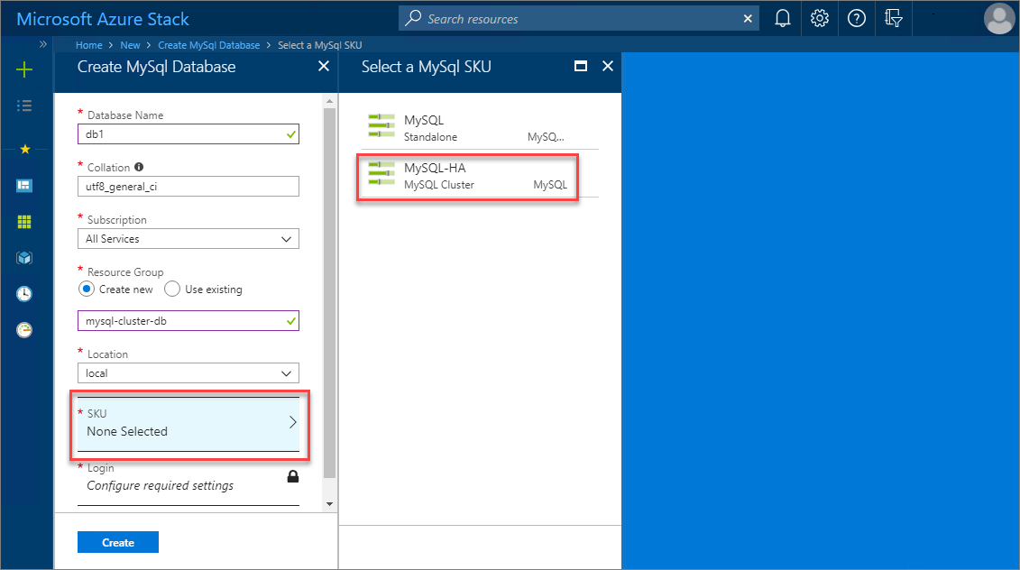 Selección de SKU en el portal de usuarios de Azure Stack Hub