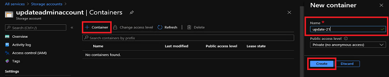 Actualización de Azure Stack Hub: contenedor