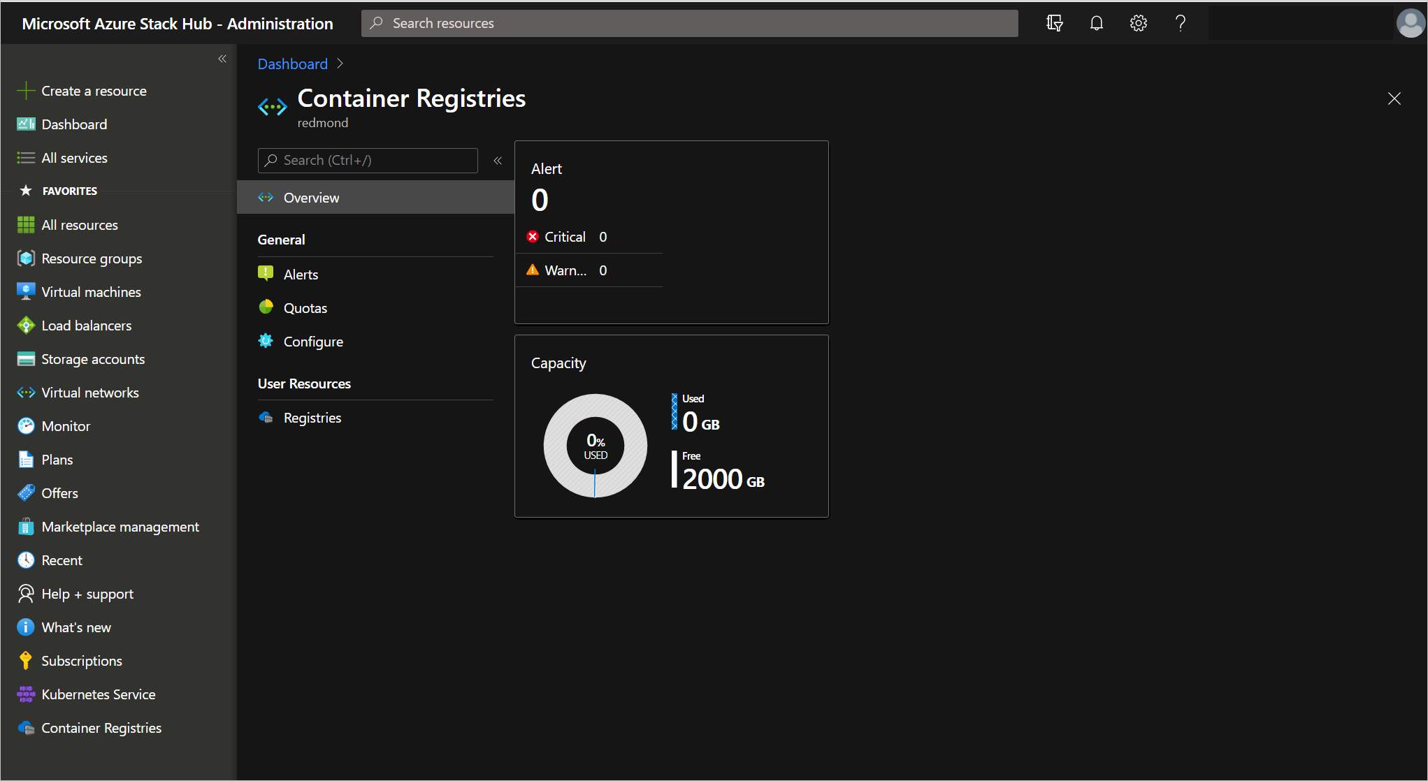 Se instala el registro de contenedor de Azure Stack Hub.