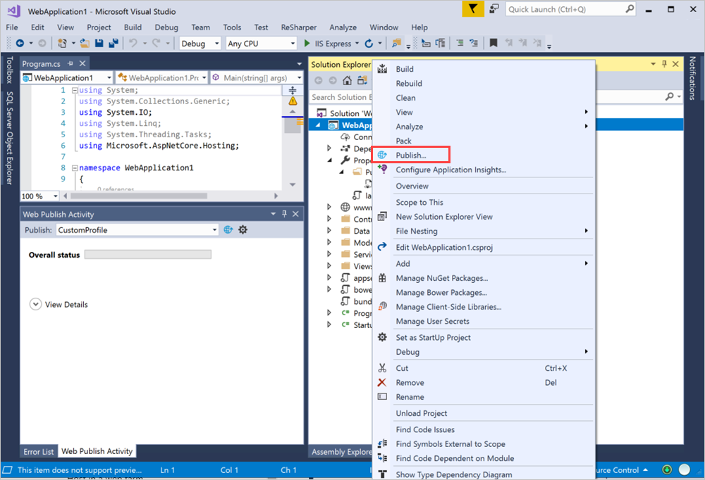 Implementación y publicación de una aplicación web de ASP.NET en Azure Stack Hub