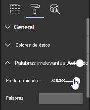 activación de palabras no significativas predeterminadas