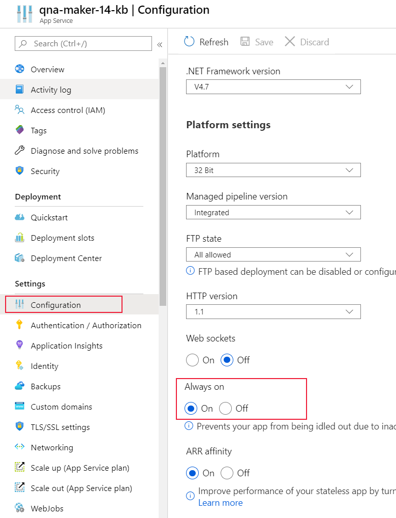 En el panel Configuración, seleccionar Configuración general, luego buscar Siempre activado y elegir Activado como valor.