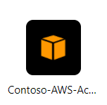 Captura de pantalla del icono de la aplicación de consola de AWS.