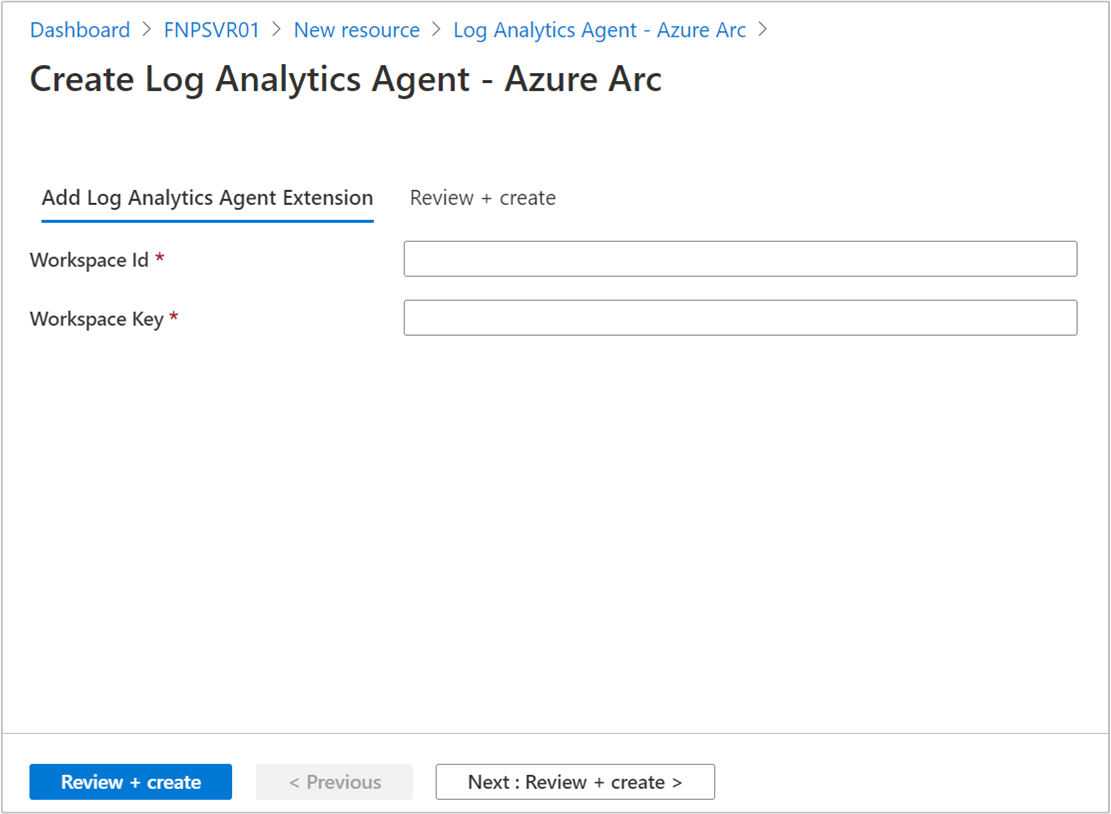 Instalación de la extensión de máquina virtual de Log Analytics