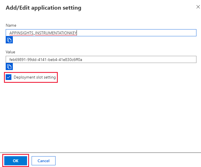 Configure la configuración de ranura de implementación.