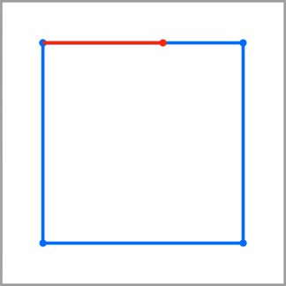 Ejemplo de un polígono que forma intersección con él mismo, segundo ejemplo.