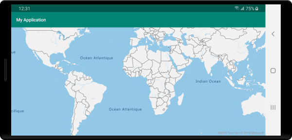 Imagen del mapa de Azure Maps que muestra las etiquetas en francés