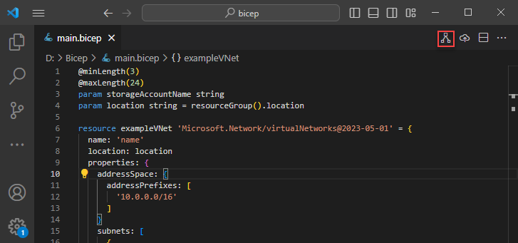 Recorte de pantalla del visualizador de Bicep.