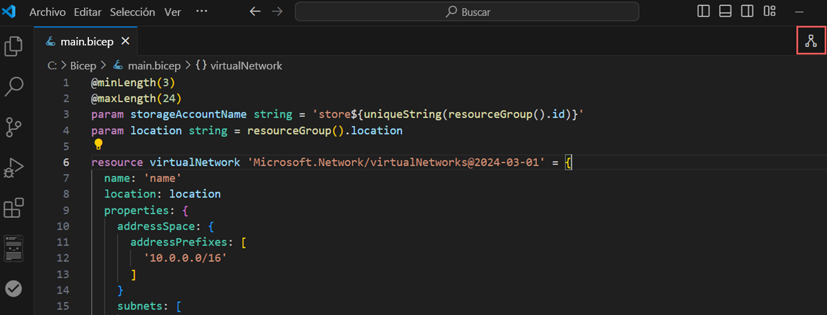 Recorte de pantalla de la herramienta Visualizador de Bicep.